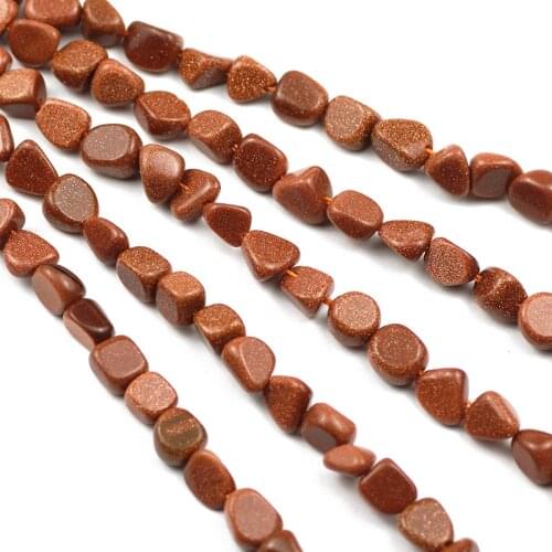 4~8mm Irregular Natural Gold Sand Stone Beads Gem Gravel Loose Beads For Jewelry Making DIY Bracelet Earrings Accessories 15