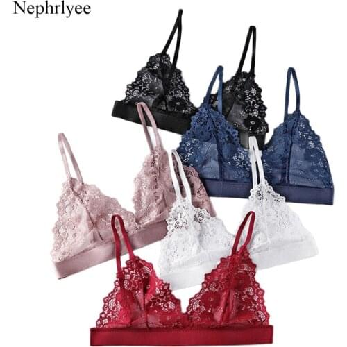 2021 New Women Bralette French Style Lace Bra No Pad Girls Triangle Cup Lingerie Wireless Underwear Soft Thin Seamless Bra CA410