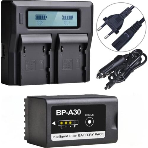Dual Charger and BP A30 BP-A30 Battery for Canon EOS C200 C200B C220B C500 Mark II, EOS C700 FF, XF705 C300 Mark II Cinema