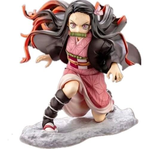 Demon Slayer GK Kamado Nezuko Anime Action Figure Model Squat Fight 15CM PVC Statue Toys For Children Desktop Decoration Figma