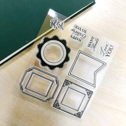 Geometric Pattern Clear Transparent Stamp Seal For DIY Scrapbooking Rubber Stamp Card Making Album Decoroation Crafts