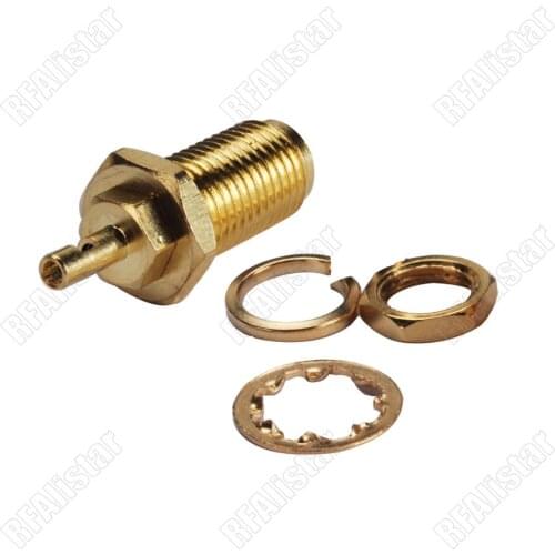 100 Pieces SMA Solder Jack Female Nut Bulkhead RF Connector For 1.37mm RG178 Cable