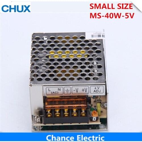 40W 5V Switching Power Supply 12v 24v Small Volume for LED Strip light AC to DC MS-40W-5V Single Output 8A Power Suppliers