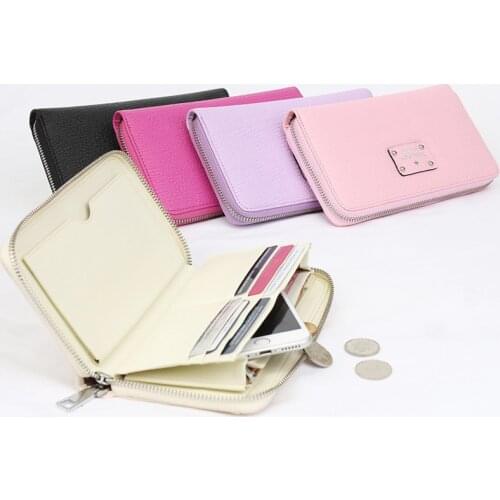 Fashion Genuine Leather Women Wallet And Purse Female Coin Purse Portomonee Clamp For Money Bag Zipper Handy Perse