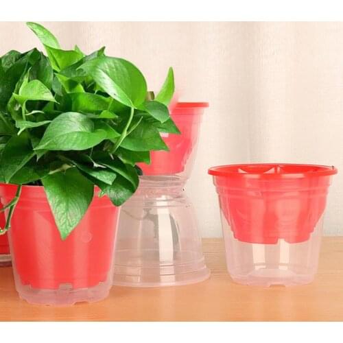 Creative Transparent Visual Plant Pot Automatic Water Absorption Hydroponic Pot Flowerpot For Home Garden Decor