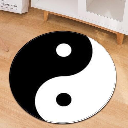 Tai Chi Totem Round Carpet Lotus Chair Floor Mat Soft Carpets for Living Room Anti-slip Rug Bedroom Decor Carpet
