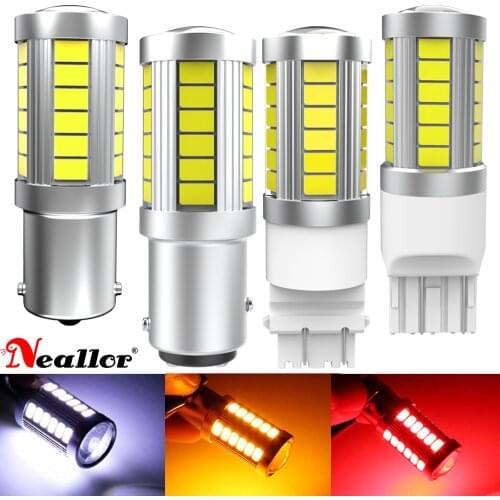 2Pcs 1157 1156 P21W LED Car Bulb P21/5W T20 7440 W21W W21/5W LED Turn Signal Lamp Tail Brake Reverse Parking Light DRL White Red