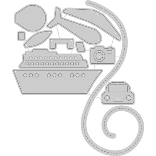 2021 AliliArts Metal Cutting Dies Airplane ship & car diy Scrapbooking Photo Album Decorative Embossing PaperCard Crafts Die