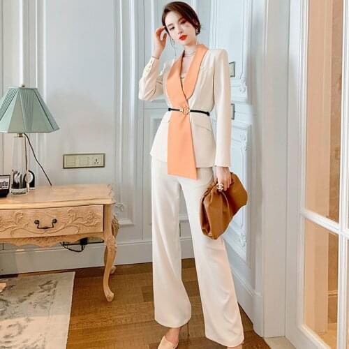 MingJieBiHuo Women's Trouser Suits Two