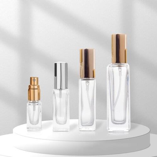 MUB 3ml 6ml 10ml 20ml Refillable Thick Square Glass Perfume Bottle Portable Sprayer Pump Bottles Empty Container for Travel