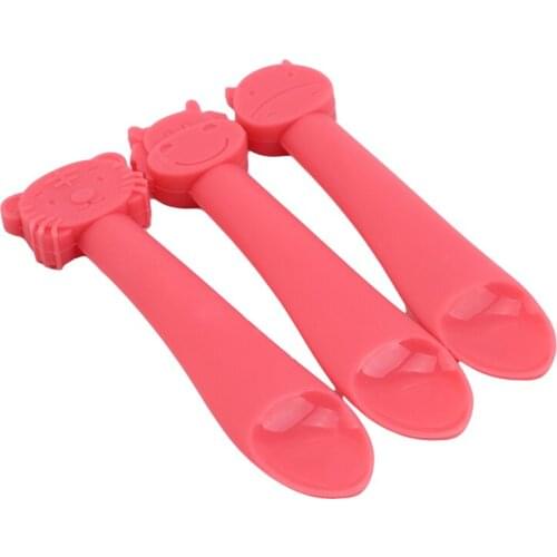 Cartoon Baby Silicone Animal Shape Soft Feeding Spoon Tableware Newborn Food Training Spoon Infant Learning Spoons Dishes