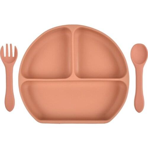 N7ME 100% Silicone Baby Eating Plate Food Grade Safety Baby Feeding Plate - BPA Free - Smile Face Plate Tableware Set