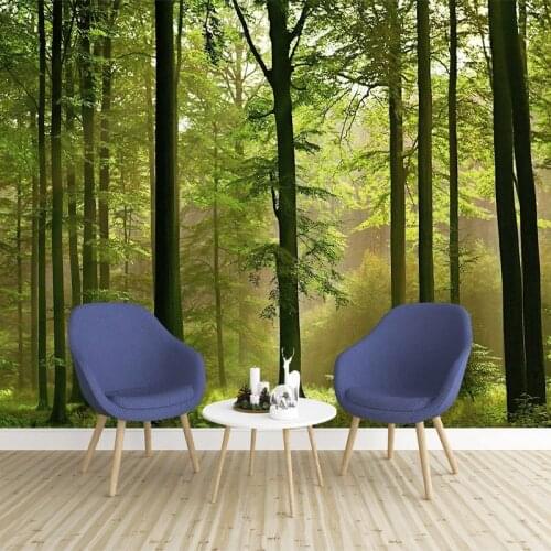 Custom 3D Mural Wallpaper Forest Green Scenery 3D Stereoscopic Wall Murals Modern Living Room Decoration Wall Papers Home Decor