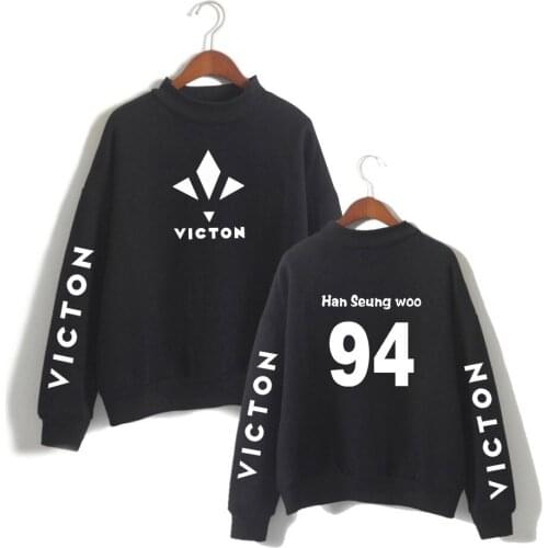 Kpop Victon Korean Group Han Seung Woo 2021 New 2D Print Women/Men High Collar Sweatshirt Casual Turtlenecks Victon Clothes