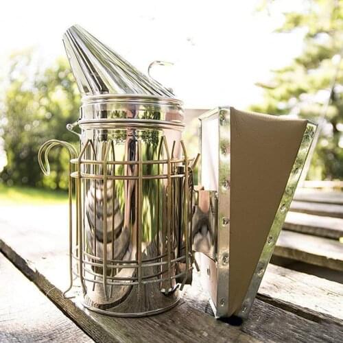 Beekeeping Smoker Stainless Steel Equipment Hive Box Tool Supplies For Beehive Bee Manual Smoke Maker With Hanging Hook Tools