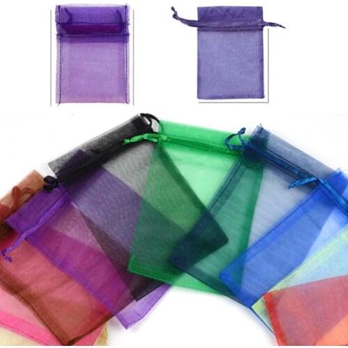 Organza Candy Box Bags for Guests Jewelry Pouch Wedding Favors Gifts birthday Party Supplies craft DIY baby showers solid