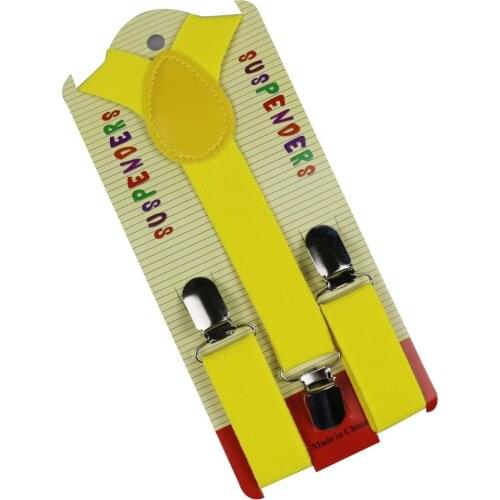 Winfox Fashion Red Yellow Adjustable Girls Clip-on Y-Back Baby Kids Boys Children Suspenders Braces