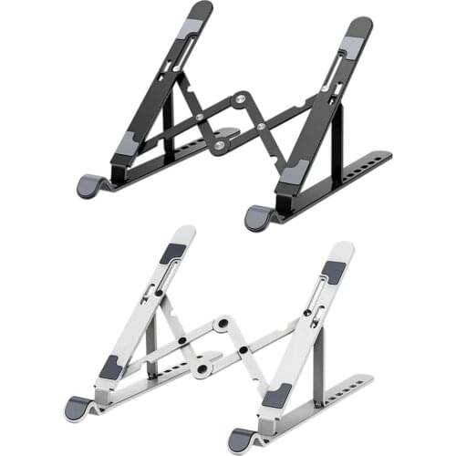 Laptop Stand Portable 7 Levels Adjustable Notebook Computer Holder Heat Dissipation Foldable Bracket With Non-slip Silicone