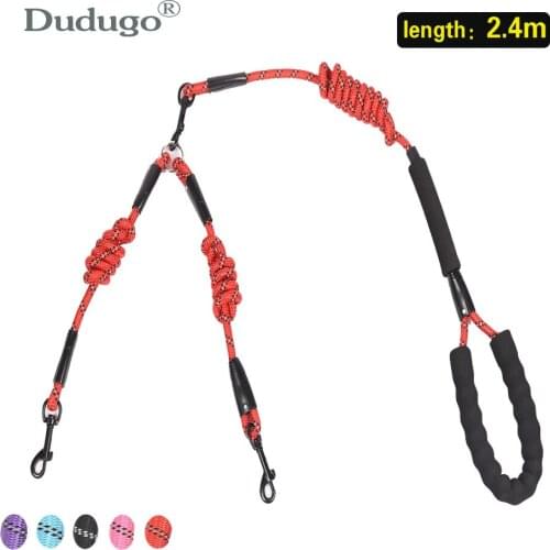 WALK 2 Two DOGS Leash COUPLER Double Twin Lead Walking Leash For Small Medium Large Dogs Pitbull Bulldog Pugs Beagle