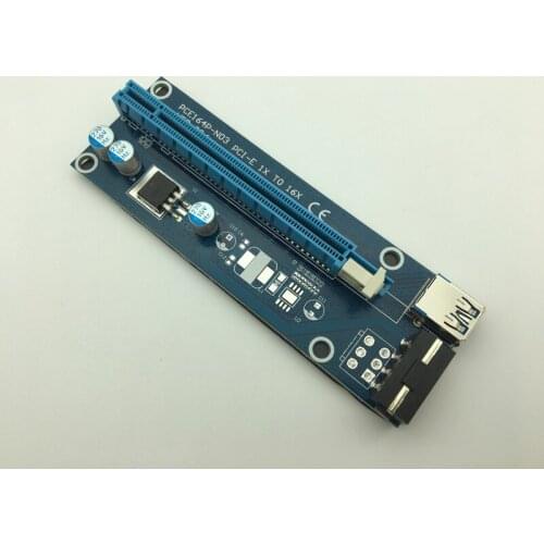 Riser PCI-E Extender PCI Express Riser Card 1x to 16x USB3.0 SATA to 4Pin IDE Molex Power for BTC Miner Machine Antminer Mining