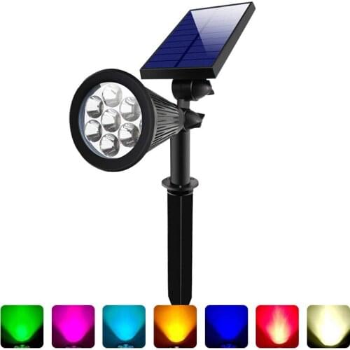 2 Pcs 4/7 LED Solar Spotlight Adjustable Solar Lamp In-Ground IP65 Waterproof Landscape Wall Light Outdoor Lighting