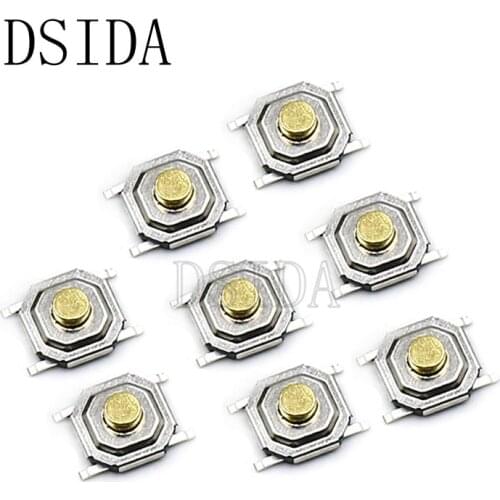 100Pcs 4x4x4mm SMD Tactile Tact Push Button Micro Switch 4*4*4mm ON/OFF Push Button Copper Head Keys Button 4pin
