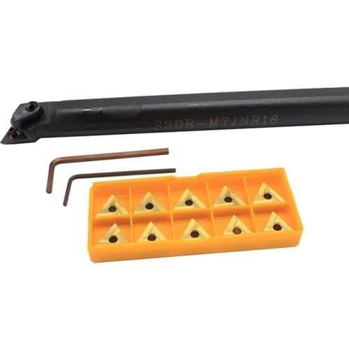 TNMG160404 R UE6020 10PCS+1PCS S20R MTJNR16 carbide insert for CNC Lathe Turnning cutter holder turning tools holder