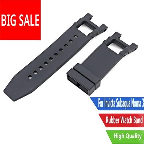 CARLYWET 28mm Waterproof Rubber Replacement Watch Band Belt Special Popular For Invicta Subaqua Noma 3