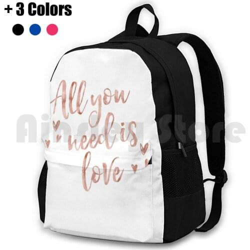 All You Need Is Love-Rose Gold Outdoor Hiking Backpack Riding Climbing Sports Bag All You Need Is Love Life Pray Rose Gold