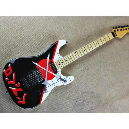 Top quality FDST-1086 Charvel San Dimas 25th Anniversary Sword Pattern body Tremolo electric guitar, Free shipping