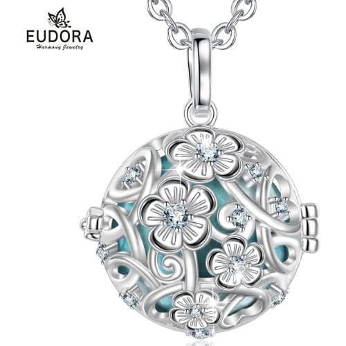 Eudora Harmony Bola Ball blossom Flower Cage Pendant Necklace fit Chime Ball Jewelry gift For Pregnant woman K376