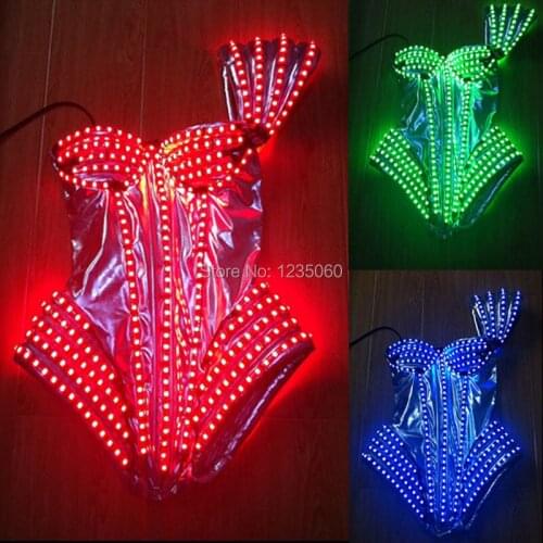 Unicorn party woman led clothes / Luminous costume/ Ladies bra luminous shorts/LED Ballet costume dance