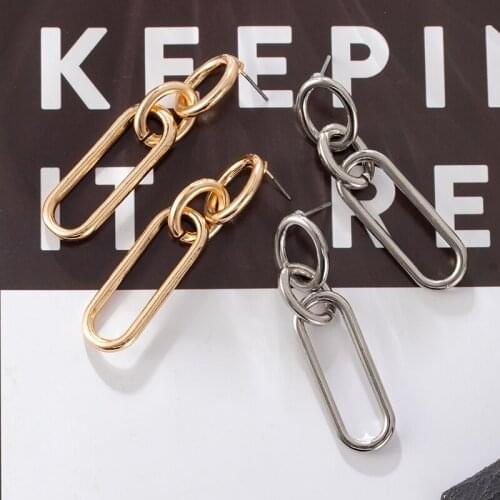 Womens Earrings Korean Chain Drop Earrings For Women Fashion Statement Geometric Earrings 2021 Trend Female Jewelry Wholesale