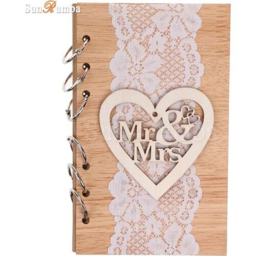 1pcs Rustic Wedding Decor Guest Books Wedding Decoration Festive Event Party Supplies Wood Mr&Mrs Blank Signature Guest Books