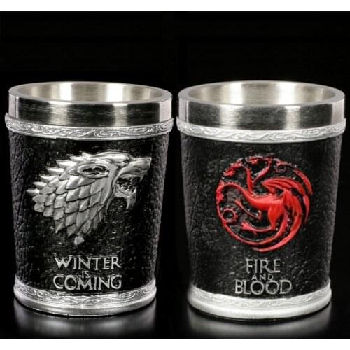 2PCS/set Small Cups and Mugs 3D Resin & Stainless Steel Wine Glass Liquor Cup Spirits Cups Set Sake Wine Set Drinkware