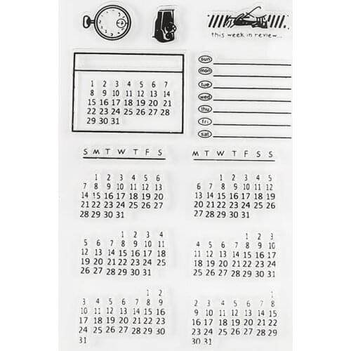 Perpetual Calendar Date Transparent Clear Silicone Stamp DIY Scrapbooking Photo Album Decorative Stamp
