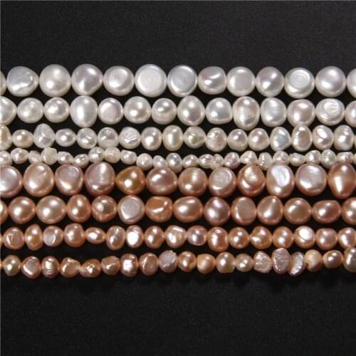 4-9mm Pink White 100% Natural Baroque Pearls Beads Irregular Freshwater Pearl Beads For Jewelry Making DIY Bracelet Necklace 14"