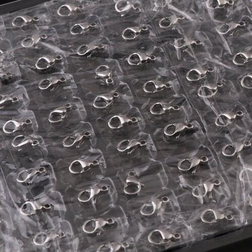 5Size 100Pieces High Quality Polishing Stainless Steel lobster Clasp Necklace Hooks For Bracelet DIY Jewelry Accessories