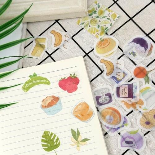 50 pcs/Bag Fruit Strawberry Orange Paper Stickers Hand Account Decor Notebook Decorative Sticker