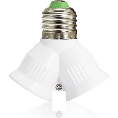 E27 To 2E27 Adapter E27 To 2 E27 Base Socket Lamp Holder Converter Power Adapter LED Light Bulb Extend Plug