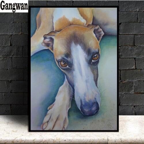Whippet 5d Diy Diamond Painting Cross Stitch cute pet Diamond Mosaic dog puppy diamond embroidery rhinestones decor painting