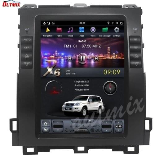 Android 9.0 10.4" Car GPS Navigation DVD Player for Toyota Land Cruiser Prado 120 2002-2009/ Lexus GX470 Tesla Style IPS
