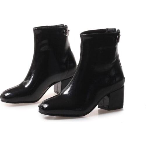 Big Size 9 10 11 12 boots women shoes ankle boots for women ladies boots Willow belt buckle back zip