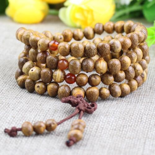 Bodhi Bracelet Small Wooden Fish Fruit Raw Seed 108 Beads 7mm Men And Women Jewelry