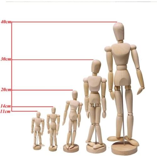 1Pc Artist Movable Limbs Male Wooden Figure Model Mannequin Art Class Sketching Halloween Coffee Bars Ornament
