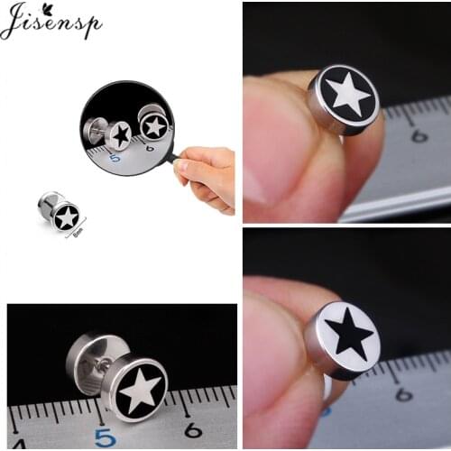 Jisensp New Korean Style 1 PC Punk Ear-Jacket Earrings Round Circle Stud Earrings for Women Statement Jewelry Gift bijoux