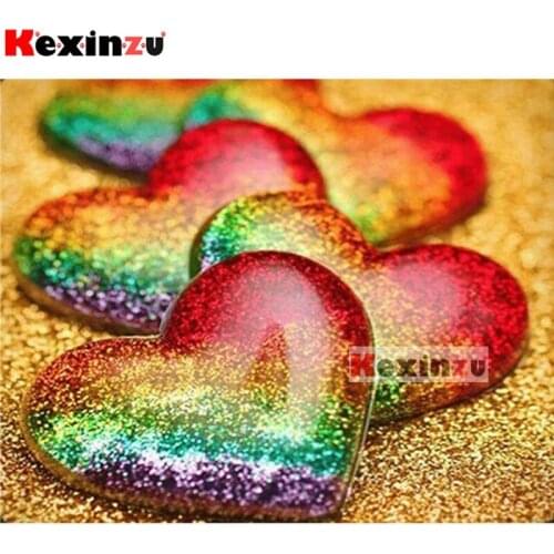 Full Square Round Diamond 5D DIY Diamond Painting "Colorful love" Diamond Embroidery Cross Stitch Rhinestone Mosaic Painting XF5