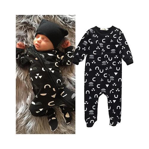 Winter&Autumn Sleepwear Rompers Cotton Newborn Baby Warm Clothes Infant Long Sleeve Jumpsuit Zipper Outfits Kids 0-18M Homewear