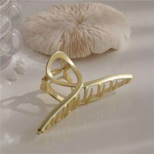 Fashion Women Hair Claws Crab Cross Hairgrip Clamp Large Size Clip Matte Metal Hairdressing Washing Tool Accessories for Girls