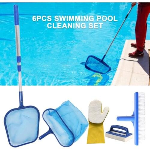 6pcs Pool Cleaning Set Professional Tool Salvage Mesh Pool Skimmer Leaf Catcher Bag Home Outdoor Swimming Pool Cleaner Accessori